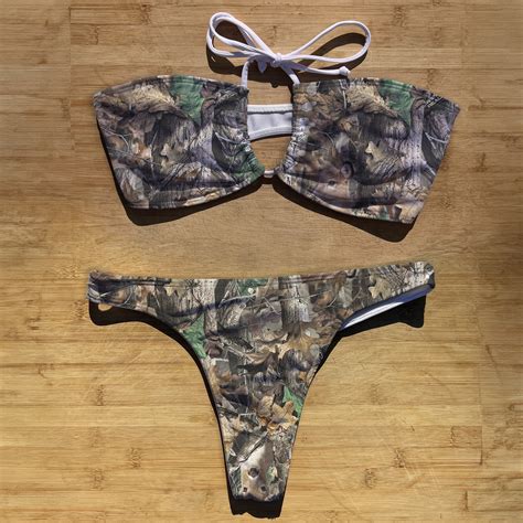 Swimwear Bandeau Halter Tie Bikini Set Hunting Camo Thong Brazil Full Coverage Bikini