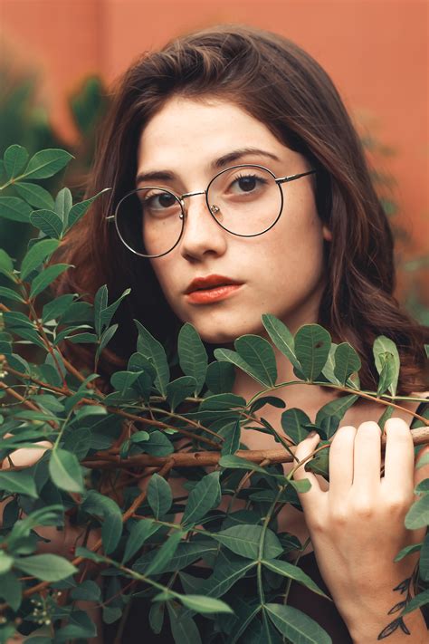 Free Images Face Eyewear Glasses Green Lip Leaf Beauty Lady