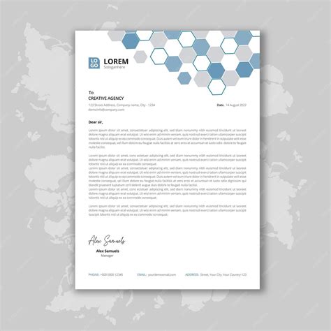 Premium Vector Elegant Blue Letterhead Template Vector Design