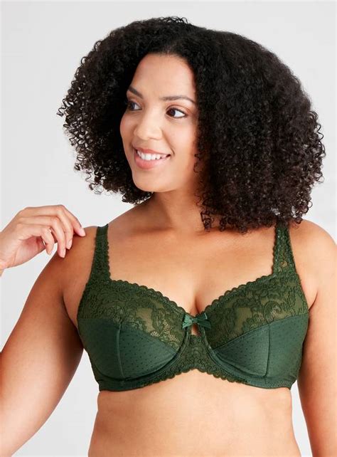 Buy Dd Khaki Recycled Lace Comfort Full Cup Bra 42gg Bras Argos