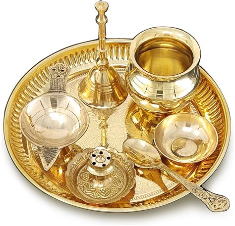 Brass Pooja Pital Aarti Thali For Puja Pooja Ceremony Pooja Item