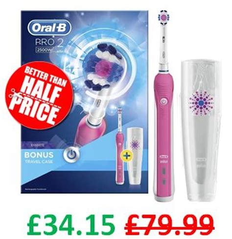 Pink Oral B Pro D White Electric Rechargeable Toothbrush