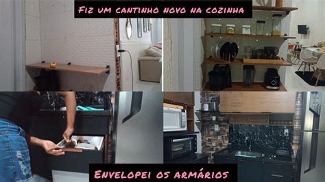 Fiz Um Novo Cantinho Na Cozinha Envelopei Os Arm Rios Organiza O