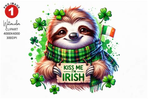 Cute Sloth St Patricks Day Clipart Graphic By Thedigitalstore247 · Creative Fabrica