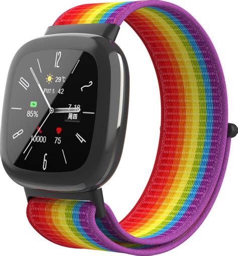 YONO Nylon Velcro Bandje Geschikt Voor Fitbit Versa 4 Sense 2