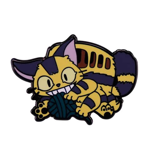 Catbus With Yarn Ball Pin A Hundred Ravens