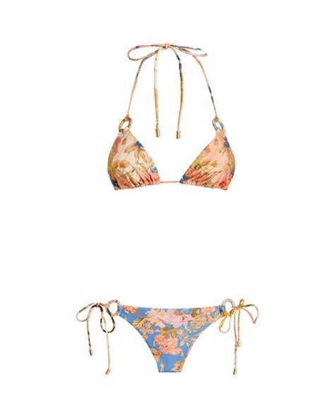 Zimmermann Spliced August Bikini In White Lyst