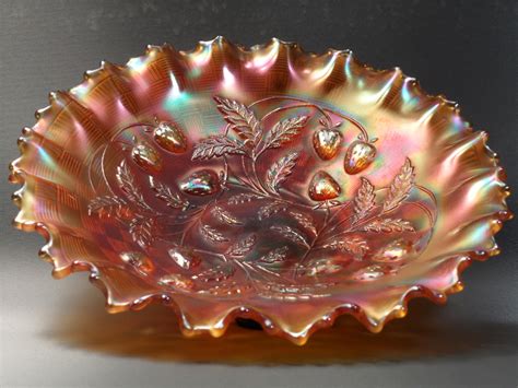 Northwood Glass Strawberry Bowl Marigold Carnival Glass 1912 1915 Collectors Weekly