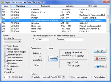 Treedraw 4 Genealogy Charting Tool For Windows