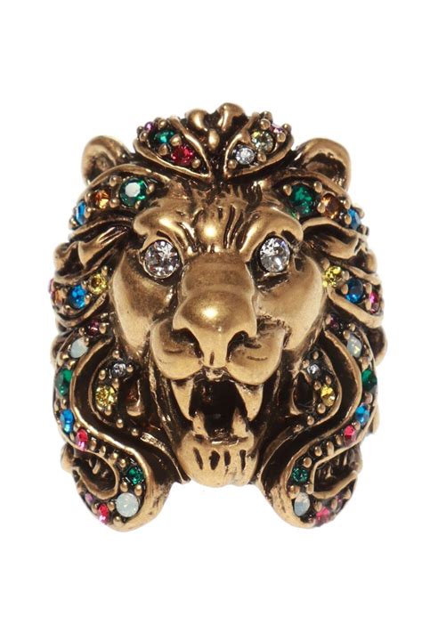 Gucci Lion Head Ring In Gold Metallic For Men Lyst