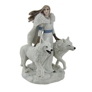 Winter Guardians By Anne Stokes Snow Wolves And Mistress Statue X