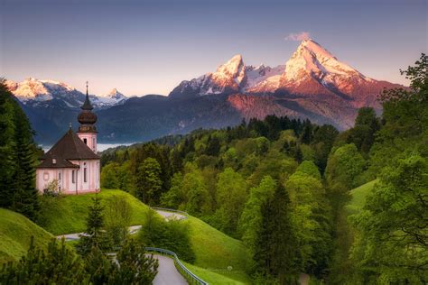 Maria Gern Church Bavaria Hill View Germany