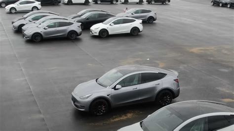 Quicksilver Tesla Model Y Seen Outside Berlin Gigafactory With White