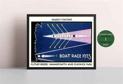 Boat Race Poster Retro London Underground Sailing Art Etsy Uk