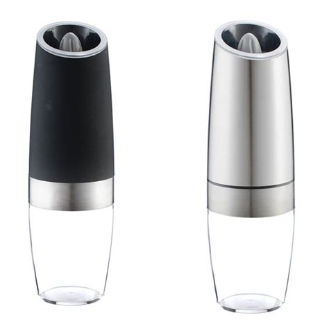 2 Pack Gravity Electric Salt And Pepper Grinder Set Battery Operated One Hand Automatic