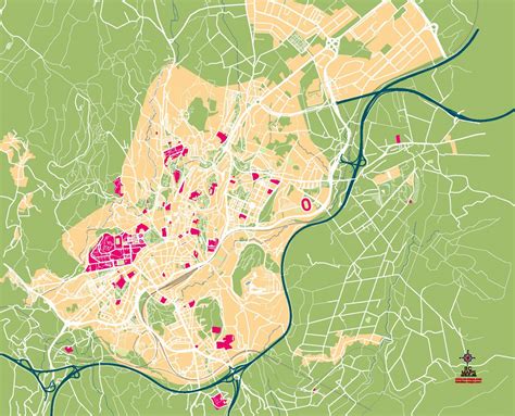 Santiago De Compostela Mapa Vectorial Illustrator Eps Ai Cc Bc Maps