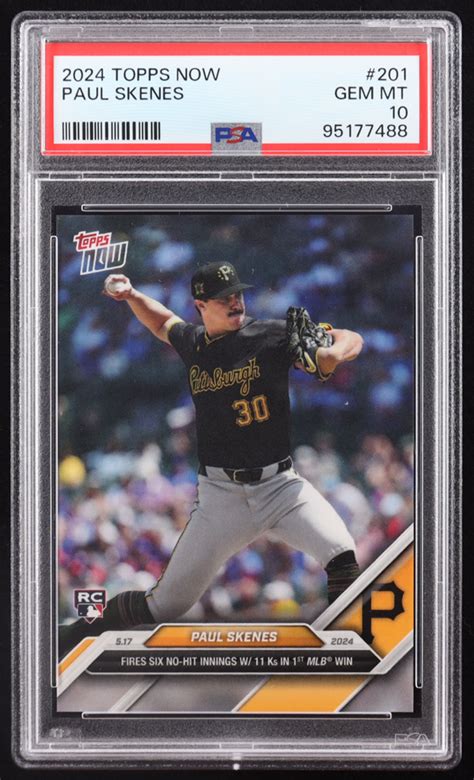 Paul Skenes 2024 Topps Now 201 RC PSA 10 Pristine Auction