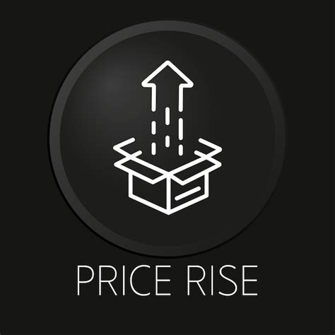 Premium Vector Price Rise Minimal Vector Line Icon On 3d Button