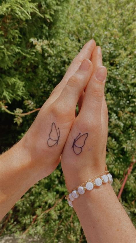 Butterfly Friend Tattoo Butterfly Hand Tattoo Hand Tattoos Friend