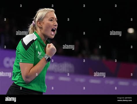 Wales Charlotte Carey Celebrates A Point In The Women S Doubles Bronze