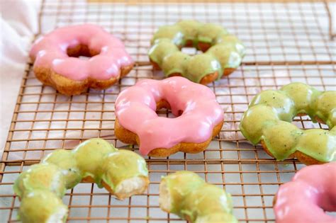 Make Vibrant Matcha And Raspberry Mochi Doughnuts With 10 Ingredients