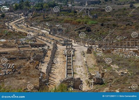 The Wonderful Greek-Roman Site of Perga, Turkey Stock Image - Image of landmark, nymphaeum ...