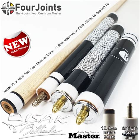 Jual Master 4 Four Joints Pool Cue Black Maple Billiard Stick Stik