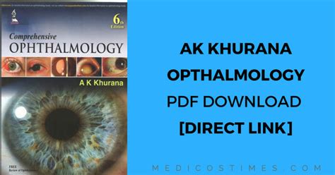 AK Khurana Comprehensive Ophthalmology PDF Download [Direct Link] | Medicos Times