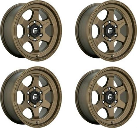 Set 4 Fuel D666 Shok 17x9 6x135 Matte Bronze Wheels 17 12mm Rims Ebay