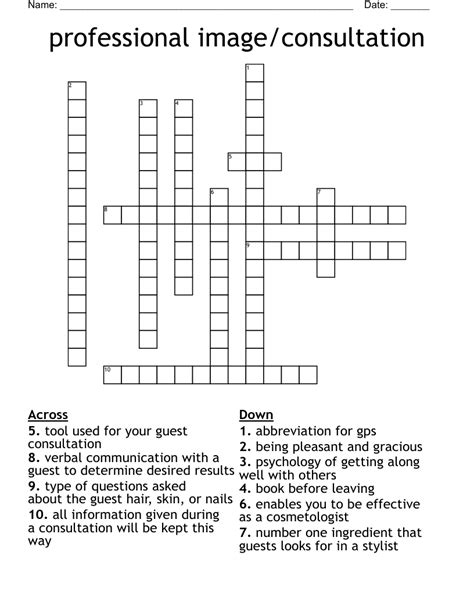 Professional Imageconsultation Crossword Wordmint