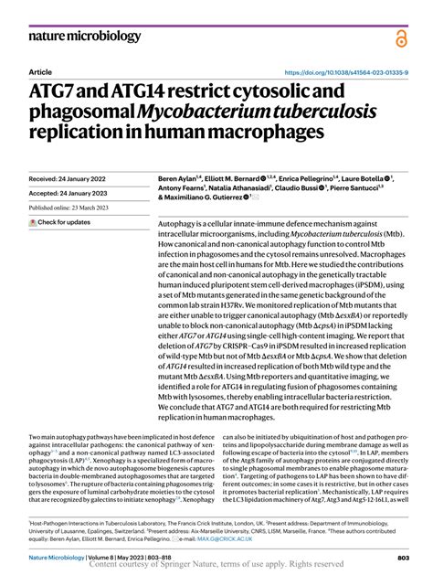 PDF ATG7 And ATG14 Restrict Cytosolic And Phagosomal Mycobacterium