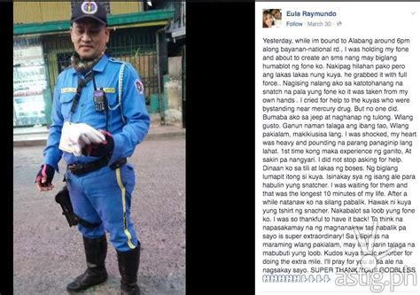 VIRAL Hero Traffic Enforcer Saves Commuter S Snatched Cellphone ASTIG PH