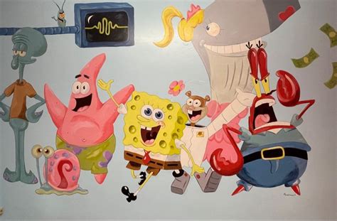 Spongebob Wall Mural Spongebob Mr Krabs Mural