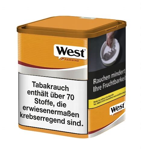 West Yellow Volumen Tobacco W Feinschnitt Zigaretten Tabak