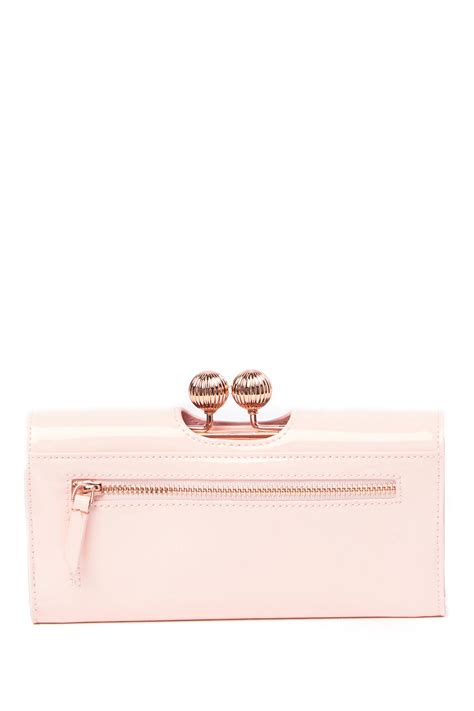 Ted Baker Bobble Patent Leather Wallet In Light Pink Pink Lyst