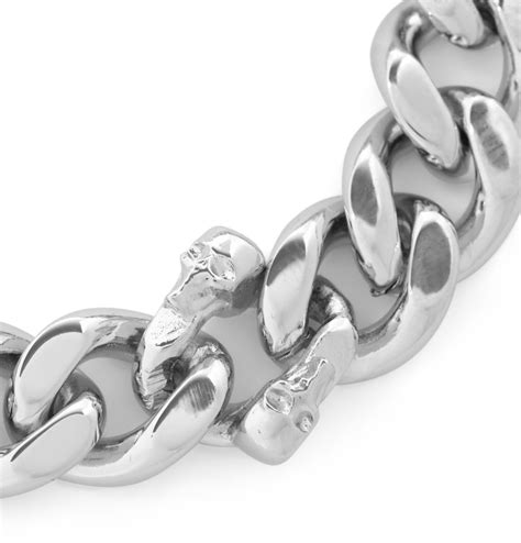 Lyst Alexander Mcqueen Silverplated Skull Chain Bracelet In Metallic For Men