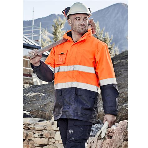 Syzmik Mens Hi Vis Basic In Waterproof Jacket Lka Workwear