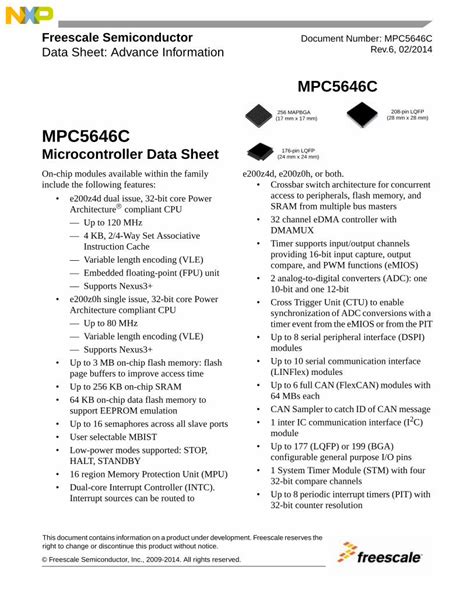 PDF Freescale Semiconductor Data Sheet Advance Information