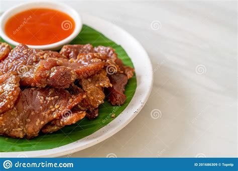 Sun Dried Pork With Sauce Stock Image Image Of Fried 201686309