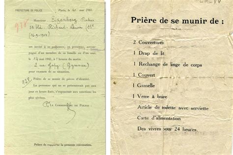 Mai 1941 la rafle du billet vert la France arrête 3700 Juifs