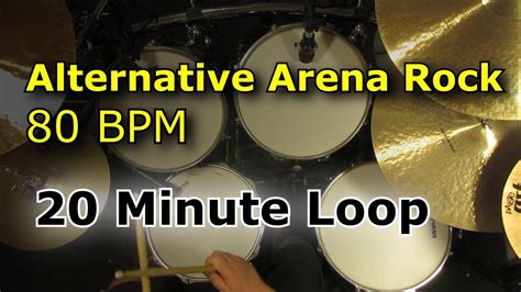 20 Minute Drum Loop Alternative Arena Rock 80 BPM YouTube