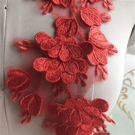 3d Flower Embroidery Lace Applique Patch For Bridal Couture Etsy