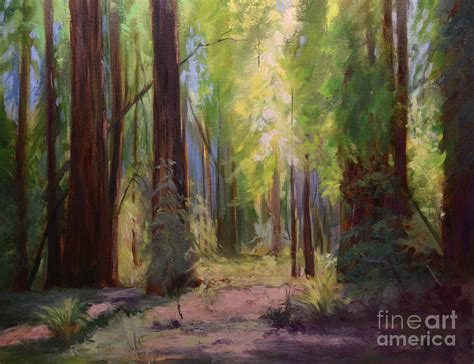 Redwood Cathedral Armstrong Redwood Grove Oil Painting Painting By