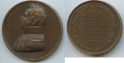 Frankreich France Bronzemedaille 1820 GX1333 Auf Den Tod Von Charles