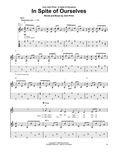 In Spite Of Ourselves by John Prine - Guitar Tab - Guitar Instructor