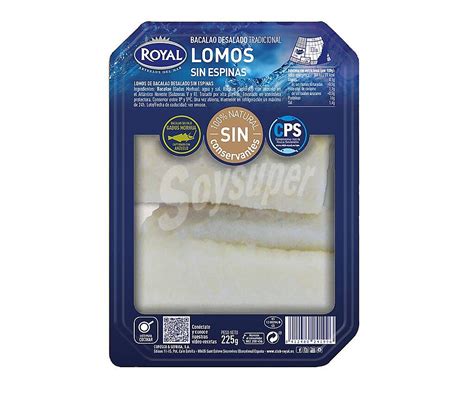 Royal Bacalao Desalado Tradicional Lomos Sin Espinas 225 G