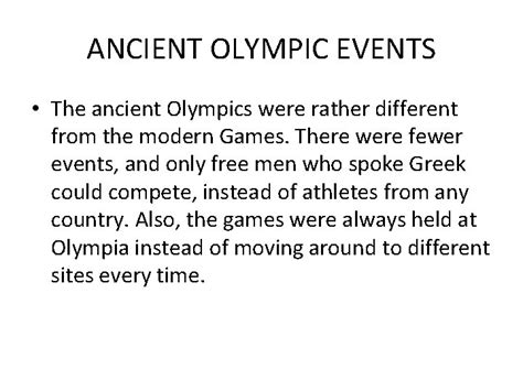 Ancient Olympics The Games The Ancient Olympic Games