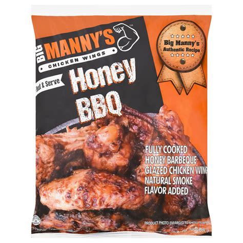 Save On Big Manny S Bone In Chicken Wings Honey Bbq Frozen Order Online