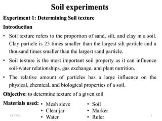 Soil Texture, Moisture & pH Tests | PPT