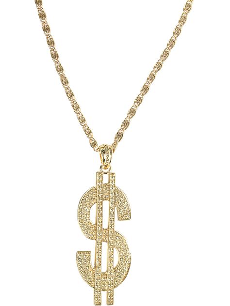 Giant Metal Dollar Sign Gold Necklace